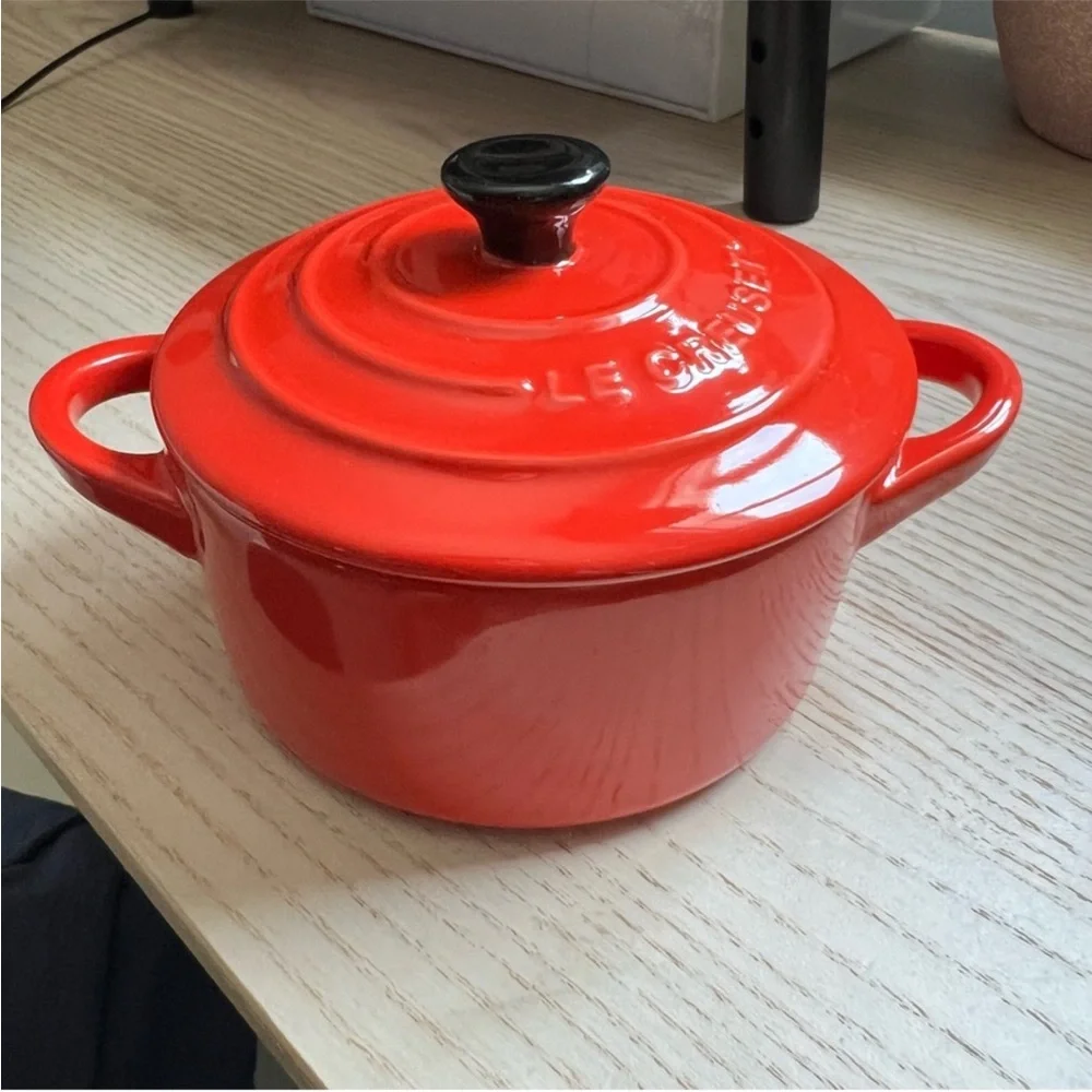 NEW LE CREUSET Red Stoneware Mini Cocotte